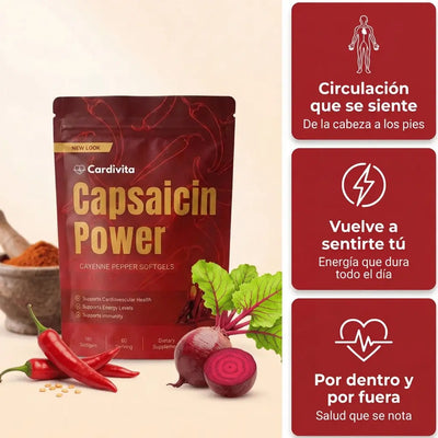 Cardivita® Capsaicina Activa en 60 capsulas  Apoyo diario para tu presión arterial y tu tranquilidad