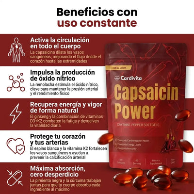 Cardivita® Capsaicina Activa en 60 capsulas  Apoyo diario para tu presión arterial y tu tranquilidad