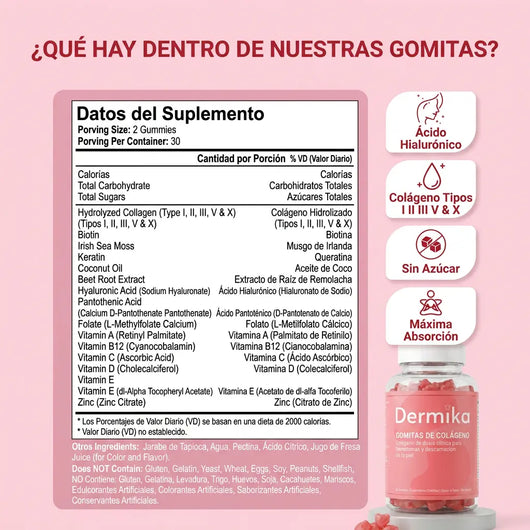 Gomitas. de Colageno Premium Dermika™